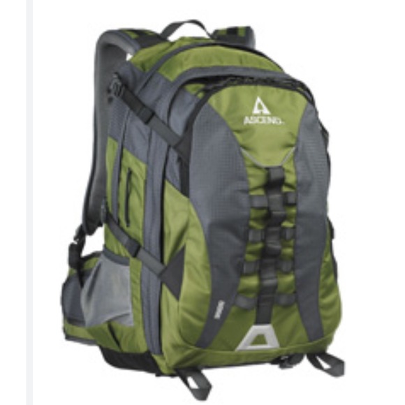 Ascend‎ Backpack DX 3000 Green Hiking Camping Padded Shoulder Strap Multi Pocket - Picture 1 of 10